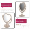 AKHFKY 1 Pack 7-Inch Tabletop Vanity Makeup Mirror with 3X Magnification Double-Sided Rotatable Dresser Mirror Bathroom Bedroom Dressing Beauty Mirror (Beige) view 3