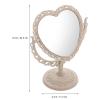 AKHFKY 1 Pack 7-Inch Tabletop Vanity Makeup Mirror with 3X Magnification Double-Sided Rotatable Dresser Mirror Bathroom Bedroom Dressing Beauty Mirror (Beige) view 4