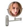 BhjKL Makeup Mirror Wall Mounted, 1X/10X Magnifying, 360 Swivel 8 Inch Vanity Mirror, Double Sided Bathroom Mirror Extendable Cosmetic Mirror (Brushed Nickel) view 1