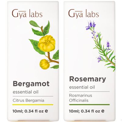 Bergamot & Rosemary Essential Oil Set - Aromatherapy Grade Essential Oils Set - 2x0.34 fl oz - Gya Labs