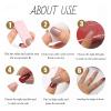 Hkanlre Bling Coffin Press on Nails Fake Nails Tips Full Cover Medium False Gradient Nails for Women and Girls 24PCS (Nude almond) view 3
