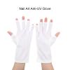 ZJchao Curing Gloves for Nail Art, Protective Gloves for Manicure, Fingerless Nail Art Gloves, LED Nail Lamp Gloves, White view 4