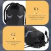 Beavorty 100pcs Portable Drawstring Makeup Bags for Travel Lightweight Toiletry Organizer Eyelash Design Cosmetic Pouch Black for Women and Men view 3