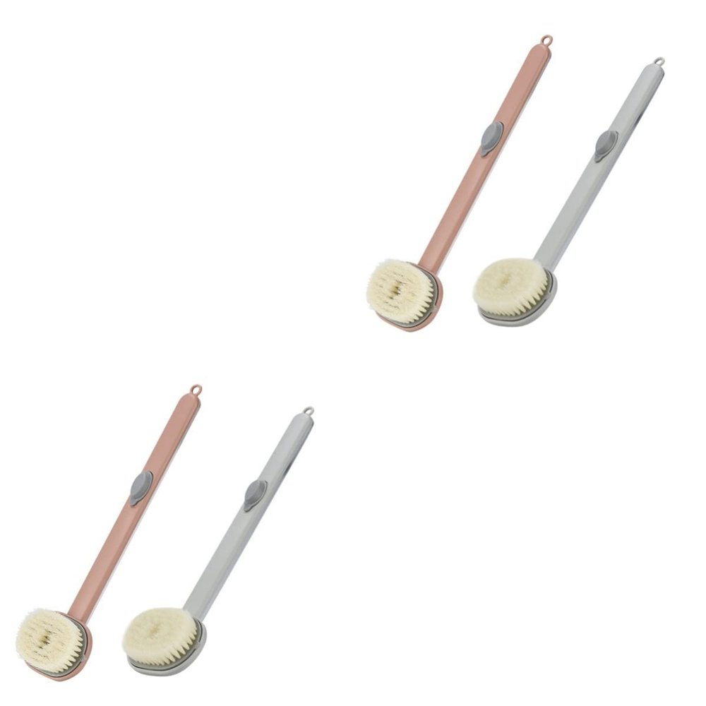 ULTECHNOVO 4pcs Body Exfoliator Scrubber Long Handle Back Brush Shower Back Washer for Skin Care