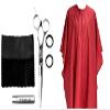 Barber Strong The Barber Shears, Japanese-Forged Stainless Steel Scissors, Cape Haircut Cover Red White Stripe Oversized,Japanese-Forged Stainless Steel Scissors, Hair Repelling Cape view 1