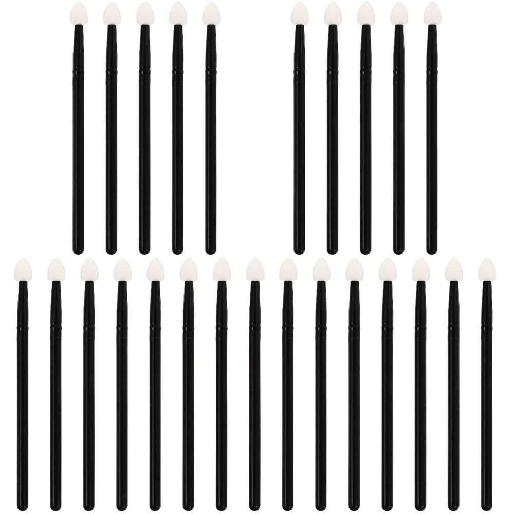 FOMIYES 25pcs Silicone Eye Makeup Brush Multi-function Cosmetic Tool for Eyeshadow Masks for Makeup and Professionals Comfortable Handle Semi-transparent