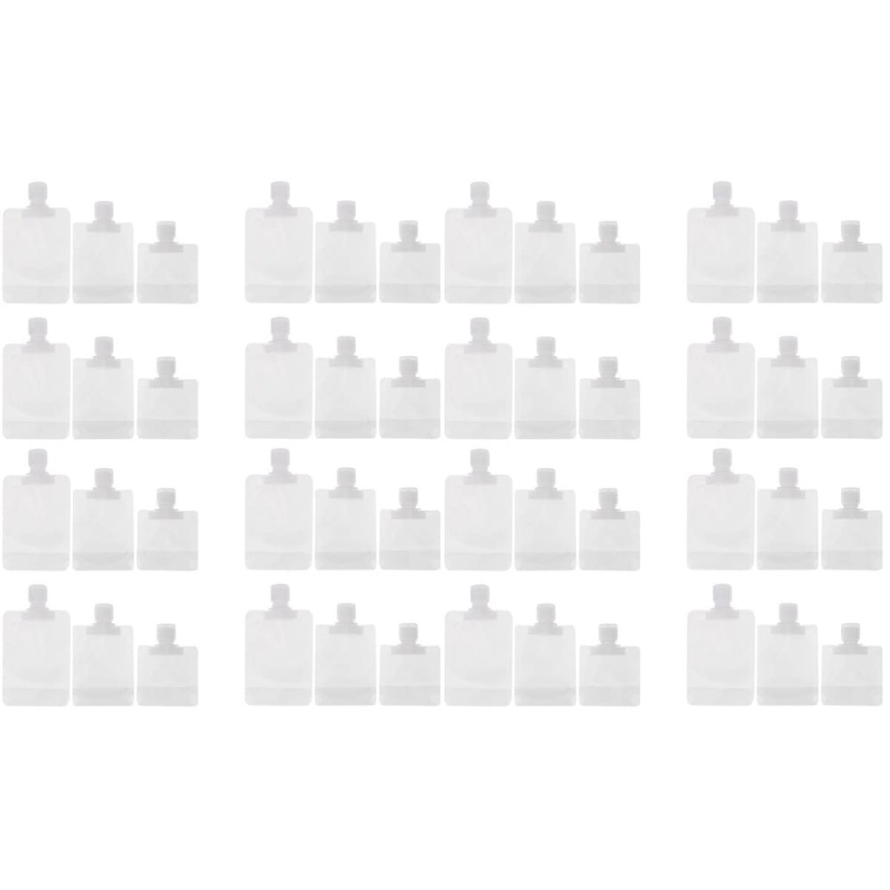 minkissy 48pcs Squeezable Pouch Refillable Cosmetic Containers for Travel Lotion Shampoo Portable Pouches Easy to Clean for Toiletries Storage