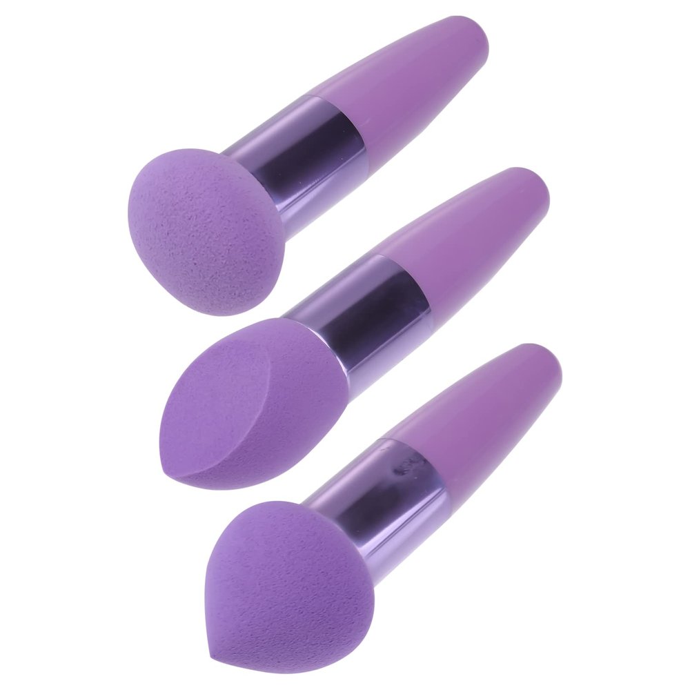 minkissy 3pcs Makeup Sponge Handle Pens for Foundation Concealer Blusher Versatile Beauty Tools for Daily Use and Professional Application