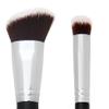 Angled Kabuki Blush Brush + Small Mini Mineral Powder Eyeshadow Brush - Beauty Junkees Soft Synthetic Bristles for Applying, Blending, Buffing, Sculpting Powder, Liquid, Cream, Minerals, Cruelty Free view 1
