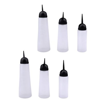 Beavorty 6pcs Hair Dye Applicator Bottles Graduated Scale for Hair Coloring Dry Cleaning Smooth Non-damaging Design