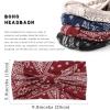 Acenail Boho Headbands Wide Head Bands Knotted Turban Headband Nonslip Elastic Hairbands Floral Hairband Workout Hair Scarfs Yoga Sweatbands Bohemian Head Wraps for Women 4Pcs (#4 Bohemian) view 4