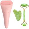 AECW 3-in-1 Natural Jade Roller and Gua Sha Set for Face and Eye Ice Roller Facial Cooling Massage Roller view 1