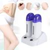 Electric Wax Heater, Roll On Wax Machine Waxing Hot Cartridge Roller with Charging Pedestal, Painless Body Depilatory Warmer Machine for Hair Removal (Double) view 2