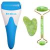 AECW 3-in-1 Natural Stone Jade Roller and Gua Sha Set for Face and Eye Ice Roller Facial Cooling Massage Roller view 1