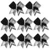 DEEKA 8PCS 8" Two Toned Large Glitter Cheer Bows Shiny Cheer Hair Bows Ponytail Holder Handmade for Cheerleader Girls Softball Sports -g Silver/Black view 1