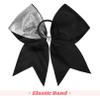 DEEKA 8PCS 8" Two Toned Large Glitter Cheer Bows Shiny Cheer Hair Bows Ponytail Holder Handmade for Cheerleader Girls Softball Sports -g Silver/Black view 3