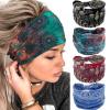 Acenail Boho Headbands Women Wide Head Bands Knotted Turban Headband Nonslip Elastic Hairbands Floral Hairband Workout Hair Scarfs Yoga Sweatbands Bohemian Head Wraps for Women 4Pcs(#5 Gorgeous) view 1