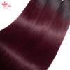 #1B/99J Ombre color 100% Human Hair Bundles 1B 99J Straight Hair Bundles Brazilian Virgin Hair Weave Red Wine Human Hair Queen Hair Products (20 22 22inches, #1B/99J Color) view 3