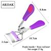 AKOAK 1 Pack Curl Eyelash Curler Stainless Steel Heart Handle Eyelashes Curling Clip Lashes Cosmetic Accessories Makeup Tools for Women (Purple+Rose red) view 2