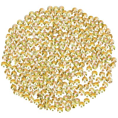 Novani Rhinestones 3000Pcs Flatback Crystal Round Loose Gemstones Glass Rhinestones for Crafts Makeup Nail Art Clothes Shoes DIY Decorations(SS6, 1.9-2.0mm,MetalSunlight)