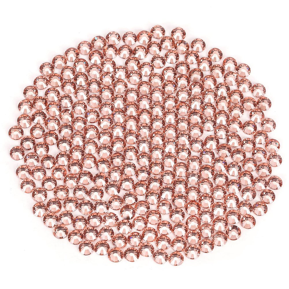 Novani Rhinestones 3000Pcs Flatback Crystal Round Loose Gemstones Glass Rhinestones for Crafts Makeup Nail Art Clothes Shoes DIY Decorations(SS6, 1.9-2.0mm,Champagne)