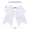 2 PCS 8 Inch Cheer Hair Bows Large Cheerleading Big Hair Bows with Ponytail Holder for Teen Girls-White view 3