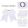 2 PCS 8 Inch Cheer Hair Bows Large Cheerleading Big Hair Bows with Ponytail Holder for Teen Girls-White view 4