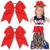 2 PCS 8 Inch Cheer Hair Bows Large Cheerleading Big Hair Bows with Ponytail Holder for Teen Girls-Red view 1