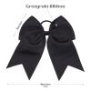 2 PCS 8 Inch Cheer Hair Bows Large Cheerleading Big Hair Bows with Ponytail Holder for Teen Girls-Black view 3