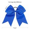 2 PCS 8 Inch Cheer Hair Bows Large Cheerleading Big Hair Bows with Ponytail Holder for Teen Girls-Royal Blue view 3