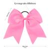 2 PCS 8 Inch Cheer Hair Bows Large Cheerleading Big Hair Bows with Ponytail Holder for Teen Girls-Pink view 3