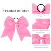 2 PCS 8 Inch Cheer Hair Bows Large Cheerleading Big Hair Bows with Ponytail Holder for Teen Girls-Pink view 4