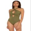 BECCA by Rebecca Virtue Color Code Gracelyn Twist Front One-Piece Seaweed MD view 3