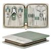Manicure Set 8 in 1,Professional Pedicure kit,Stainless Steel Manicure Kit,Portable Travel Grooming Kit Nail Care Tools,Nail Clippers Pedicure Tools with Leather Travel Case (Green) view 1