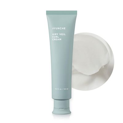 AYUNCHE Airy Veil Hair Curl Cream 5.0 fl. oz. (150ml) | Healthy Curl Cream for Natural Wavy Hair | Anti-Frizz, Heat Protection and Light Finish | Korean Salon Brand