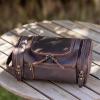 Polare Toiletry Bag Full Grain Leather Shaving Kit Dopp Kit Travel Case Wash Bag with YKK Zippers (Dark Brown) view 2
