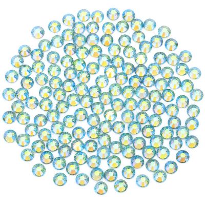 Novani Rhinestones 3000Pcs Flatback Crystal Round Loose Gemstones Glass Rhinestones for Crafts Makeup Nail Art Clothes Shoes DIY Decorations(SS10, 2.7-2.9mm,Light Green AB)