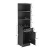 Paddie Corner Hair Salon Station, Wall Mount Salon Storage Hair Stylist Equipment Set w/Lockable Drawers/Storage Cabinet view 3