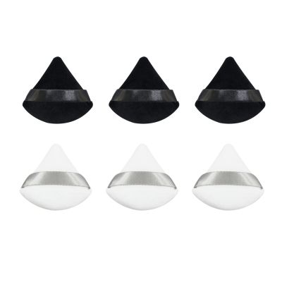 Topwon Triangle Powder Puff Set of 6, Plush Makeup Puffs for Face Body Dry Wet Use Powder Puff, Cosmetic Foundation Undereye Setting Make up Tool