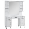 BarberPub Vanity Set with Mirror Make up Table Spa Beauty Styling Barber Station Equipment 3143 (White) view 1