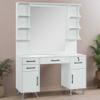 BarberPub Vanity Set with Mirror Make up Table Spa Beauty Styling Barber Station Equipment 3143 (White) view 2