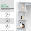BarberPub Vanity Set with Mirror Make up Table Spa Beauty Styling Barber Station Equipment 3143 (White) view 3