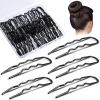 50Pcs 3 Inches U Shaped Hair Pins Ballet Bobby Pins Curved Bobby Pins Hair Pins for Women Girls Thick Thin Long Curly Hair with storage box view 1