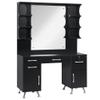 BarberPub Vanity Set with Mirror Make up Table Spa Beauty Styling Barber Station Equipment 3143 (Black) view 1