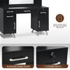 BarberPub Vanity Set with Mirror Make up Table Spa Beauty Styling Barber Station Equipment 3143 (Black) view 4