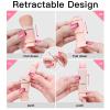 JewelryWe 8 in 1 Retractable Brushes Makeup Cosmetic Brush for Travel Loose Powder Brush, Angled Brush, Eyeshadow Brush, Beauty Sponge, Foundation Blending Lip Brush Portable Makeup Brushes Sets view 2