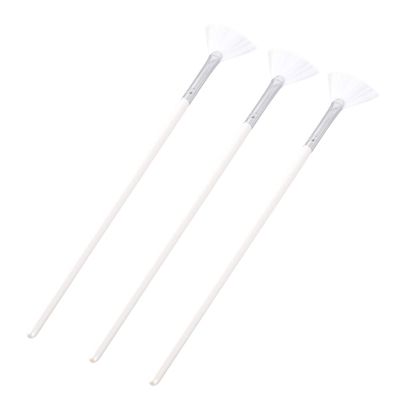 Fan 3pcs Facial Soft Facial Mask Applicator Mask Long Handle Fan Shape Mask Diy Soft Makeup Cosmetic Tools for Peel Mask Makeup Facial Brush