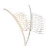 Beaupretty 2pcs Elegant Hair Side Combs for Women and Girls Simple Design Sturdy Teeth for Bridal Styles and Everyday Use Golden Silver view 1
