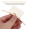 Beaupretty 2pcs Elegant Hair Side Combs for Women and Girls Simple Design Sturdy Teeth for Bridal Styles and Everyday Use Golden Silver view 2