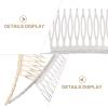 Beaupretty 2pcs Elegant Hair Side Combs for Women and Girls Simple Design Sturdy Teeth for Bridal Styles and Everyday Use Golden Silver view 3
